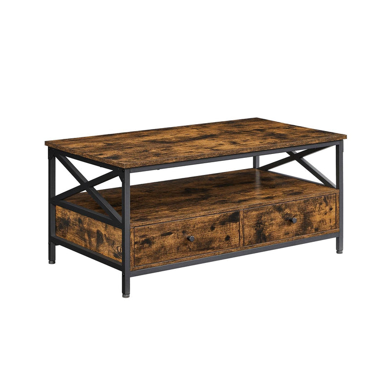 Sofabord i industrielt design m. skuffer - Sofabord -