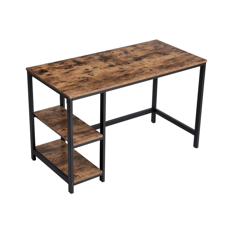 Skrivebord i enkelt rustikt design m. hylder - Skrivebord -