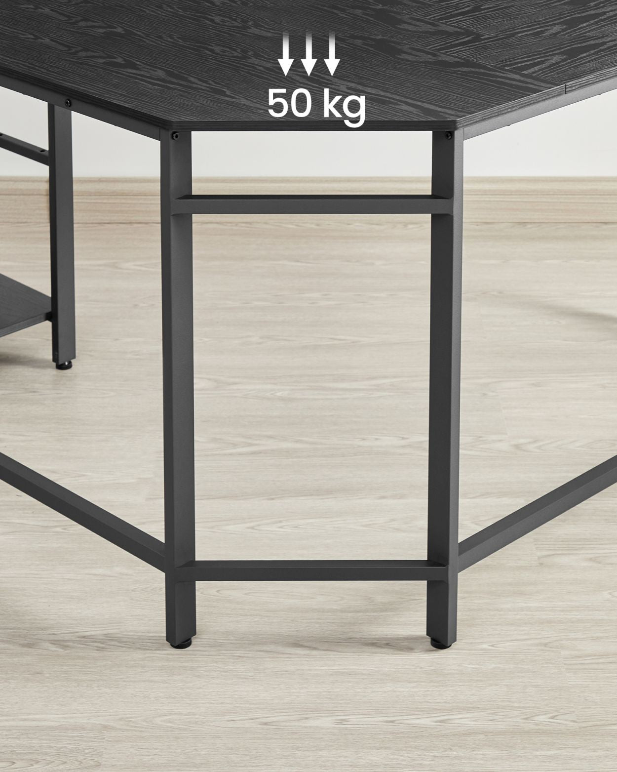 Hjørneskrivebord i industrielt design m. hylder - Skrivebord -