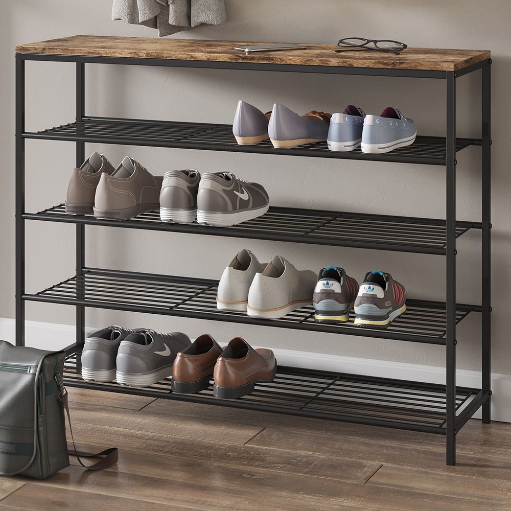 Skoreol i vintage design med 4 hylder - skoreol -