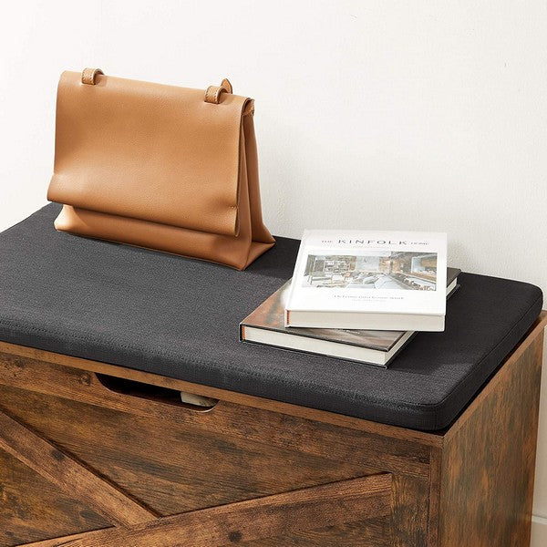 Siddebænk med opbevaring i vintage design - skoreol -