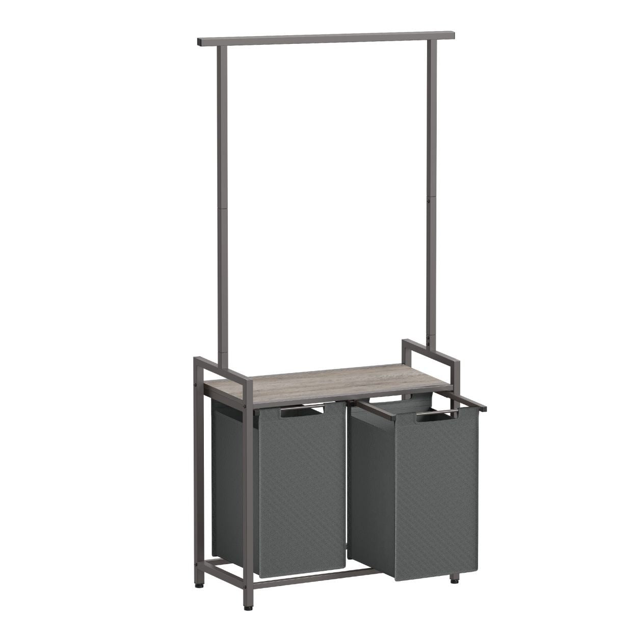 Vasketøjskurv med to rum og bøjlestang - Laundry baskets -