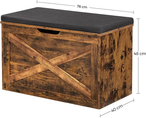 Siddebænk med opbevaring i vintage design - skoreol -