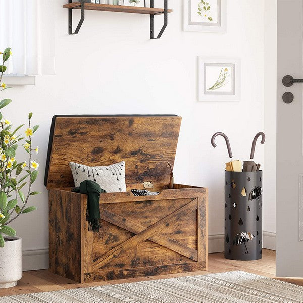 Siddebænk med opbevaring i vintage design - skoreol -
