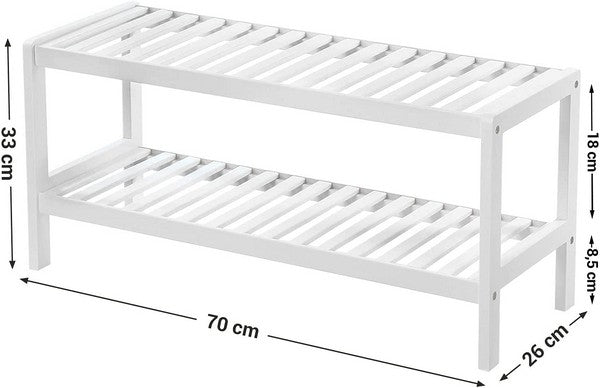 Skoreol med to hylder - hvid - skoreol -