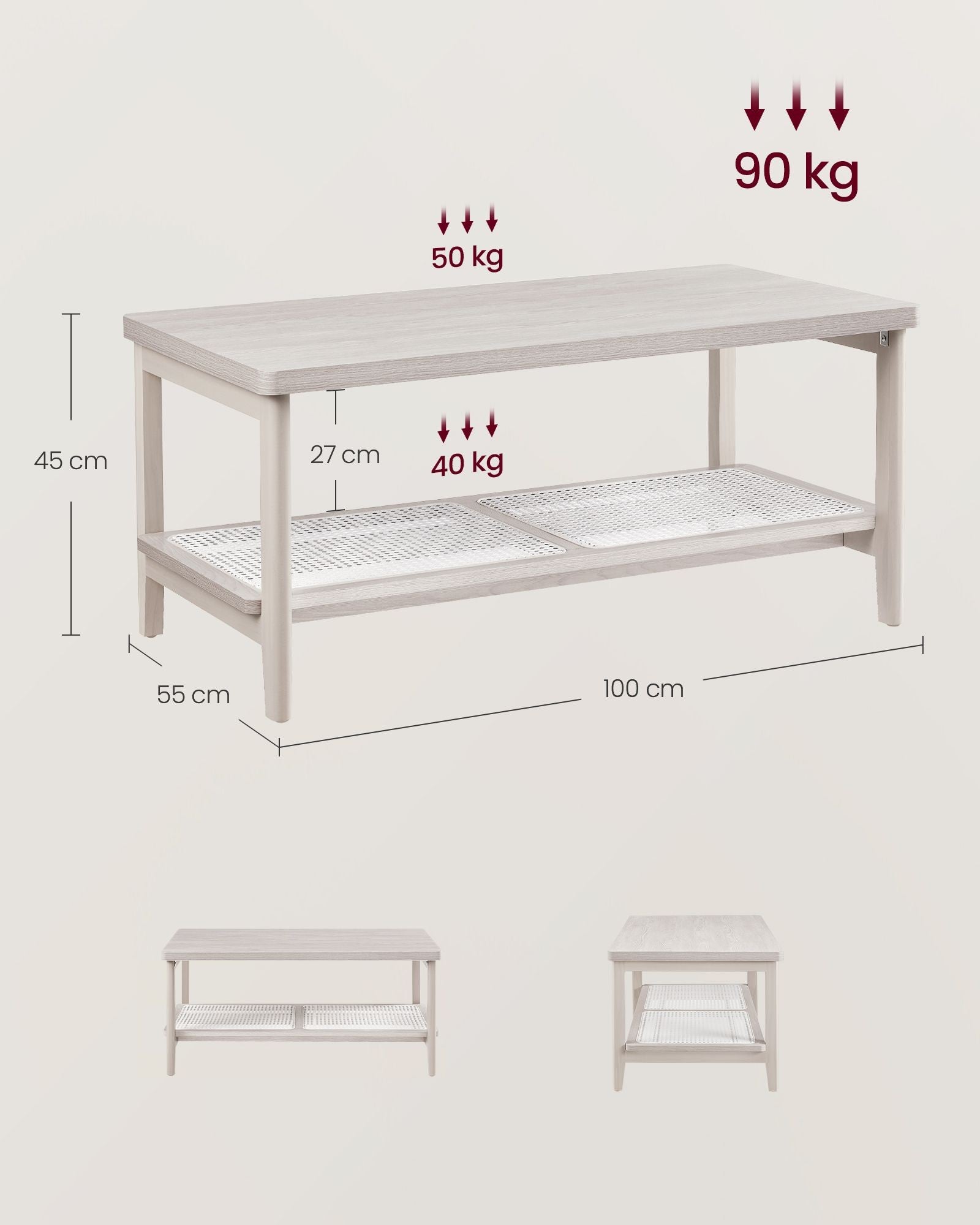 Sofabord i klassisk stil - beige