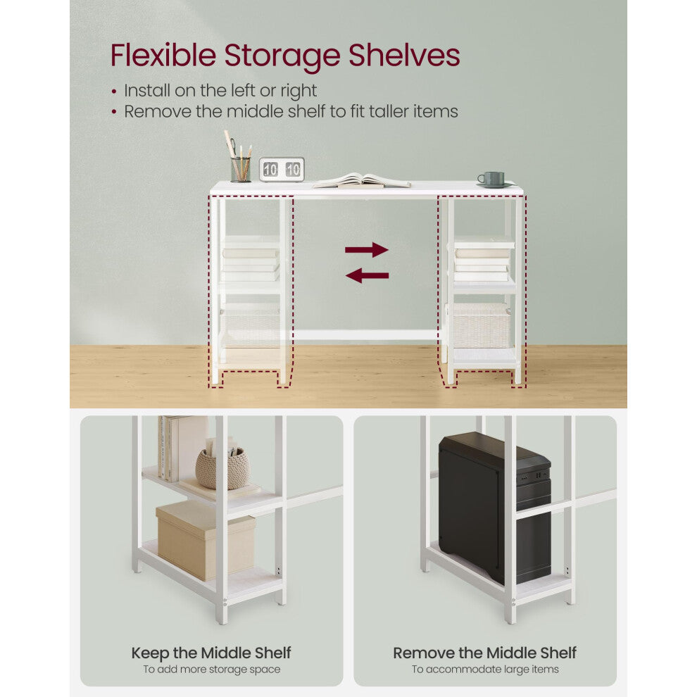 Skrivebord i lyst moderne design m. hylder - Skrivebord -