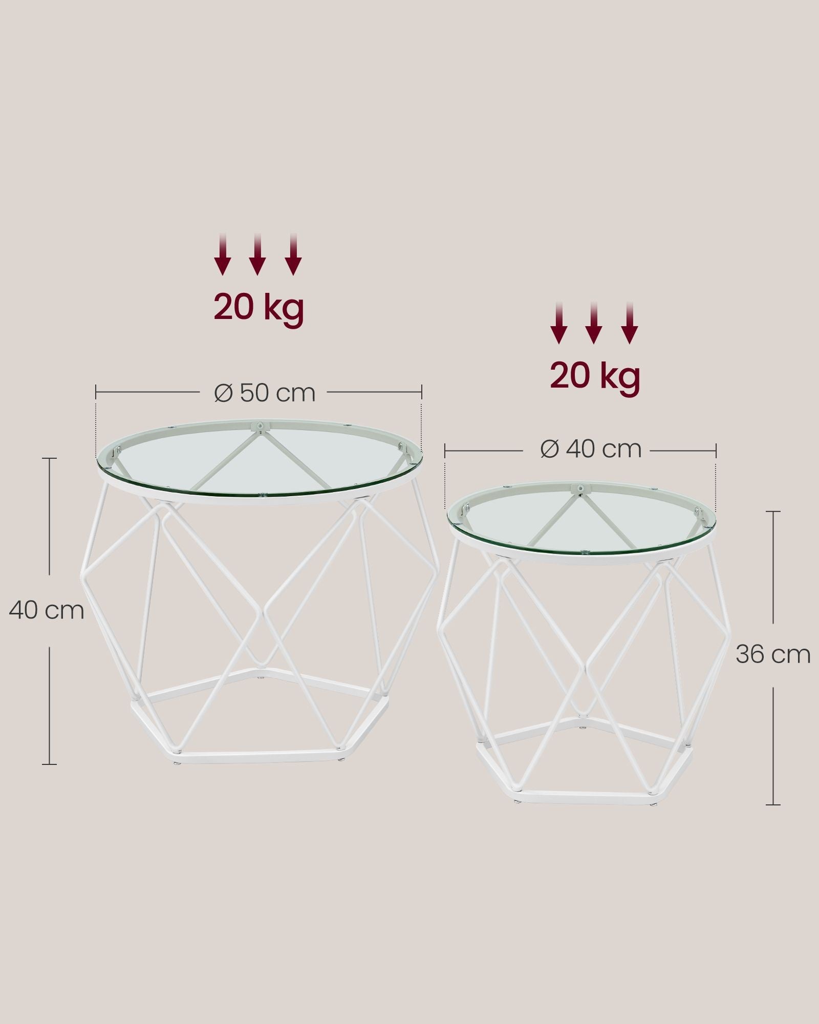 Sofaborde sæt - 2 stk i Moderne design - Coffeetable -