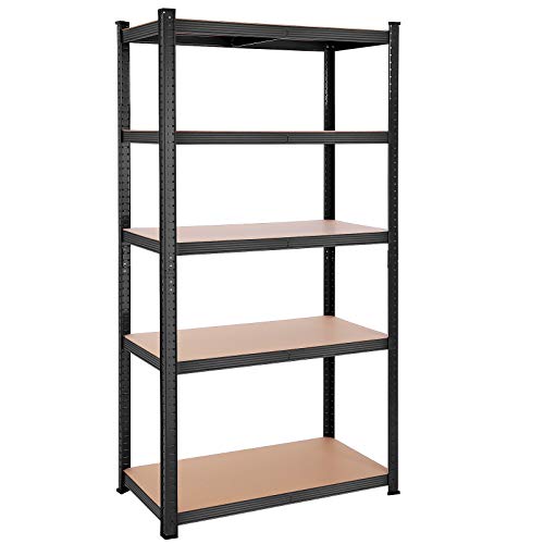 Stålreol til værksted & garage - Sort/træ