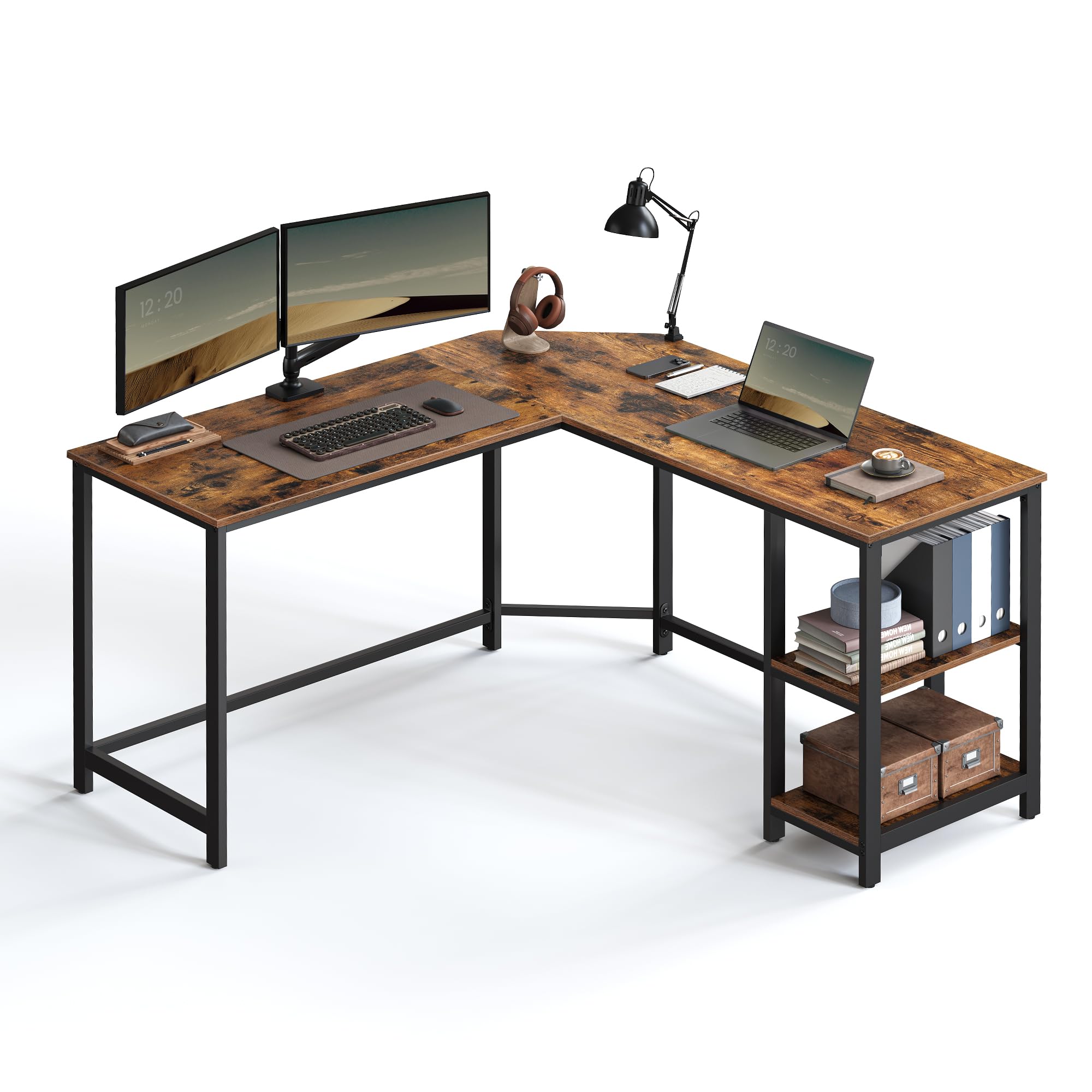 Hjørne skrivebord i rustikt design