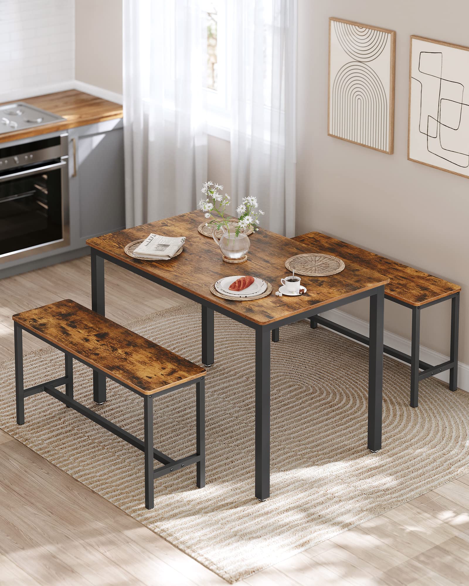 Moderne spisebordssæt i rustikt design