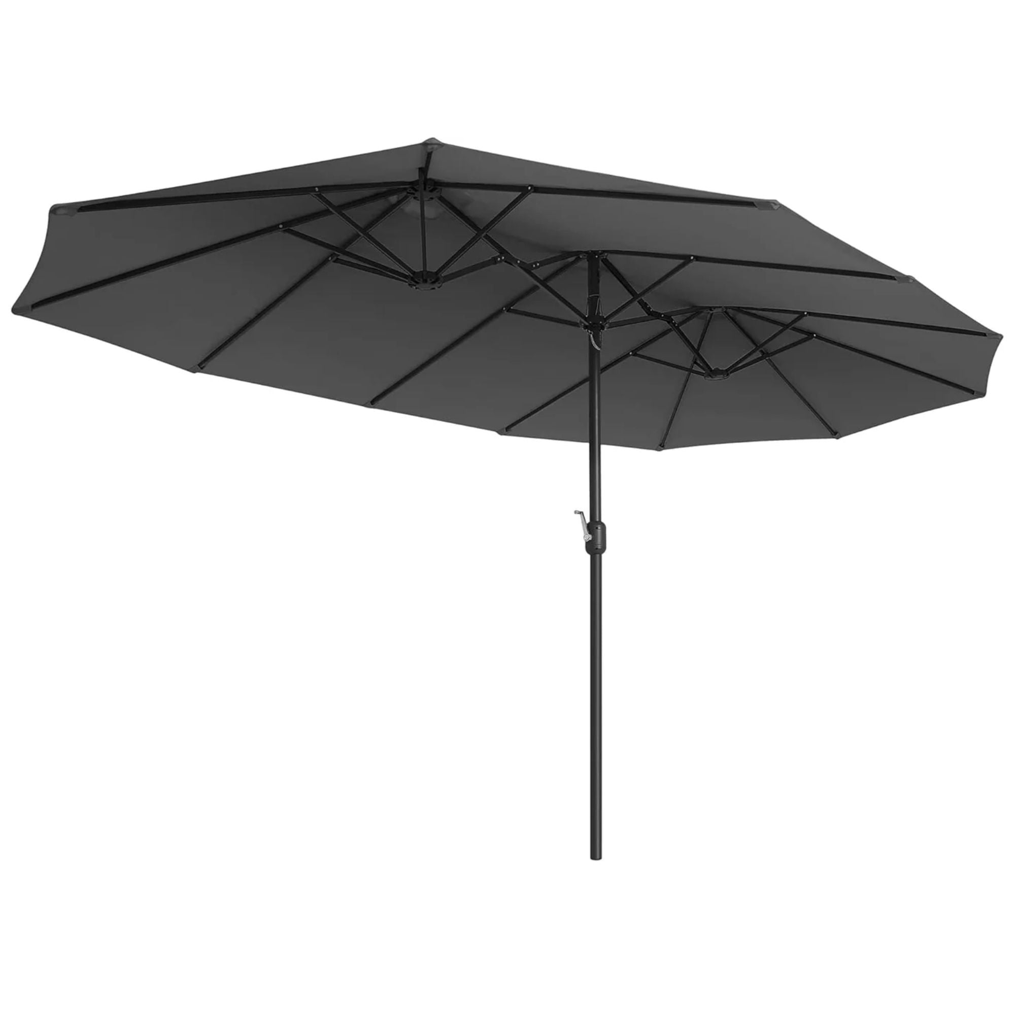Luksus dobbelt parasol - Ekstra stor  i sort - 460 x 270 cm